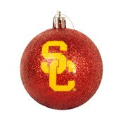 USC Trojans SC Interlock Glitter Ball Ornament Set
